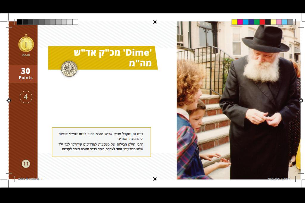 מטבע "dime מידו של הרבי שליט"א מלך המשיח